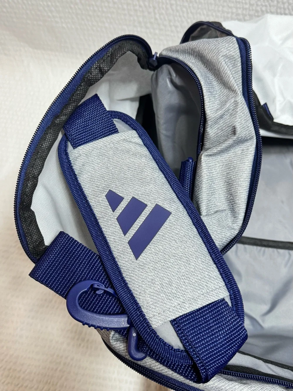 Adidas defender 5 medium navy Blue duffel bag navy blue gray